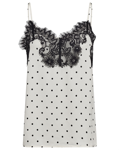 Co' Couture - AmeliCC Dot Lace Singlet Top - Off White